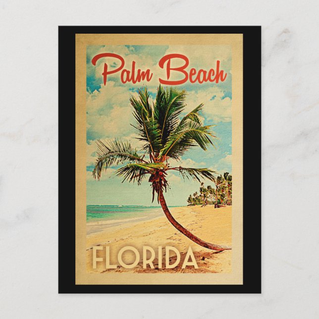 Handflatan Beach Postcard Florida Handflatan Träd  Vykort (Framsida)