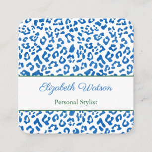 Handflatan Beach Preppy Blue Grönt Animal Print S Fyrkantigt Visitkort
