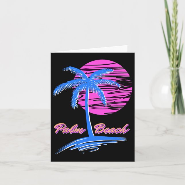 Handflatan Beach Retro 80-årsjubileum Kort (Framsida)