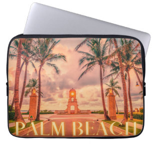 Handflatan Beach Rosa Himlar Laptop Fodral