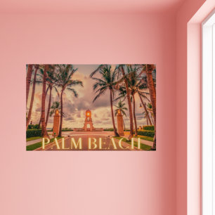 Handflatan Beach Rosa Himlar Poster