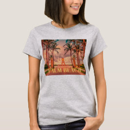 Handflatan Beach Rosa Himlar T Shirt