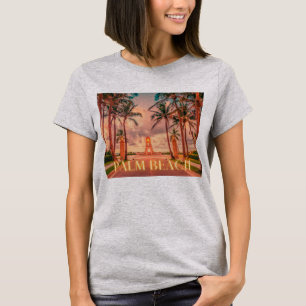 Handflatan Beach Rosa Himlar T Shirt