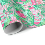 Handflatan Beach-Rosan för vattenfärgsfärgslager Presentpapper<br><div class="desc">PreppyPrint.com - Fira jul i Handflatan Beach stil! Överför den här designen även till de produkter du vill ha! Besök min designerbutik,  PreppyPrint.com,  för att få information om hur du samordnar saker.</div>