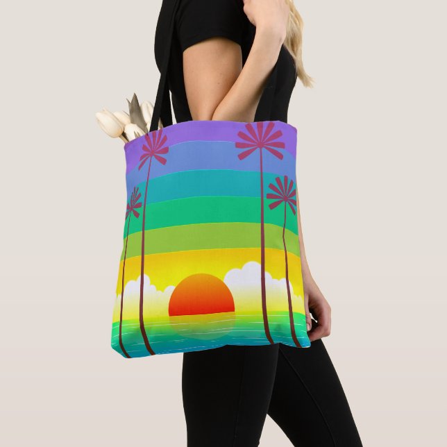 Handflatan Beach Tote Bag Tygkasse (Närbild)