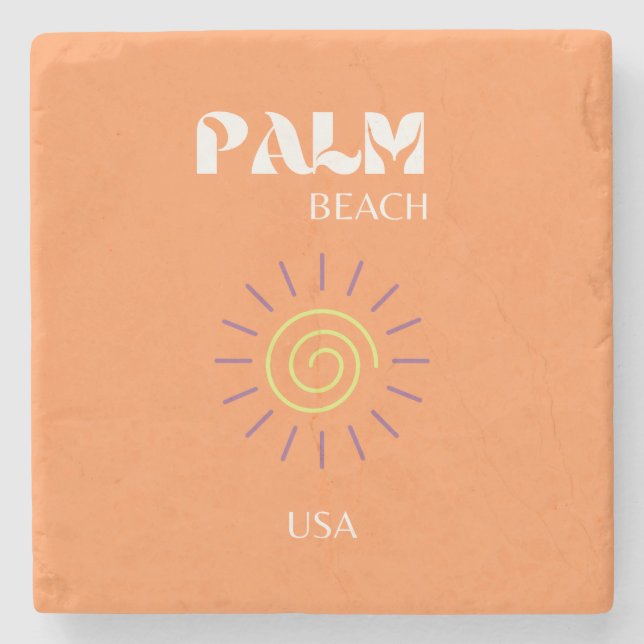 Handflatan Beach, Travel Art, Preppy, Orange Stenunderlägg (Framsidan)