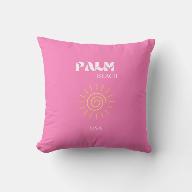 Handflatan Beach, Travel Art, Preppy, Rosa Kudde (Framsida)