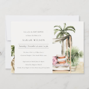 Handflatan Beach Tropical Cabana Baby Shower Inbju Tack Kort