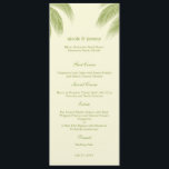 Handflatan Beach Wedding Menu Card - Grönt Meny<br><div class="desc">Den här moderna Handflatan Beach Wedding Collection av berryberrysöta.com kommer att sopa bort gästerna från deras fötter. Det är fantastiskt och fullt av tropisk charm. Kontakta oss gärna för anpassningsbar färger.</div>