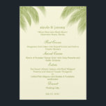 Handflatan Beach Wedding Menu Card - Grönt Meny<br><div class="desc">Den här moderna Handflatan Beach Wedding Collection av berryberrysöta.com kommer att sopa bort gästerna från deras fötter. Det är fantastiskt och fullt av tropisk charm. Kontakta oss gärna för anpassningsbar färger.</div>