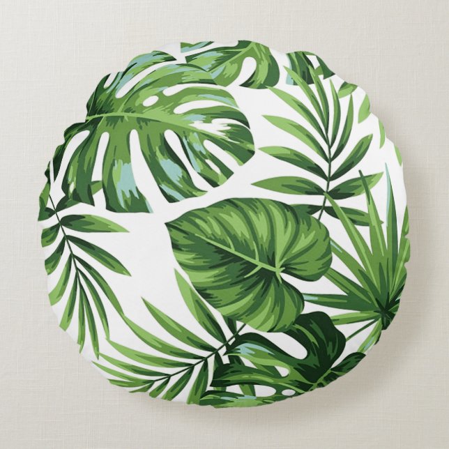 Handflatan blad rund kudde (Framsidan)