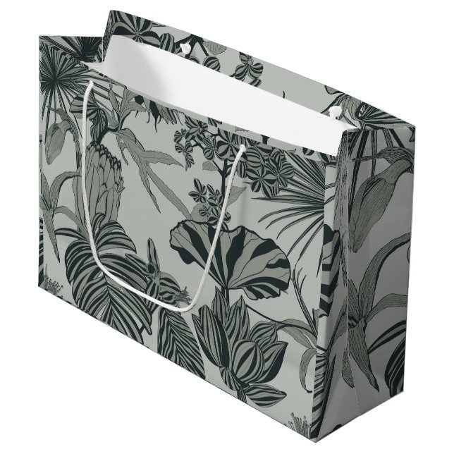 Handflatan, blommor, tropiska monster löv. (Framsidan Vinklad)