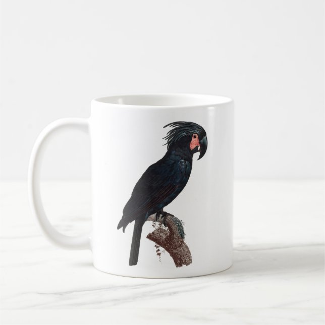 Handflatan Cockatoo, Probosciger aterrimus Parrot  Kaffemugg (Vänster)