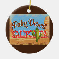 Handflatan Desert California Tecknad Desert Retro 
