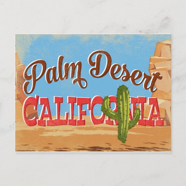 Handflatan Desert Postcard California Desert Retro Vykort (Framsida)