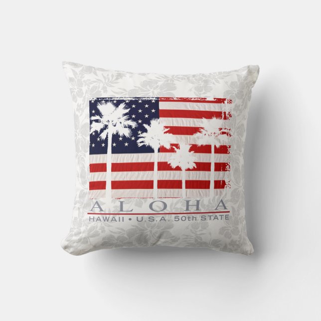 Handflatan Flagga Hawaii Aloha Patriotic Decorativ Kudde (Framsida)