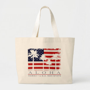 Handflatan Flagga Hawaiian Flagga Beach Bag Bag Jumbo Tygkasse