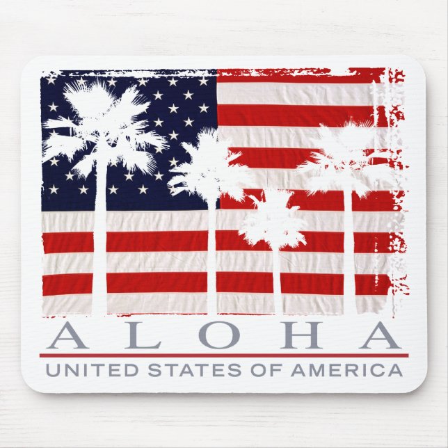 Handflatan Flagga USA Mousepad Musmatta (Framsidan)