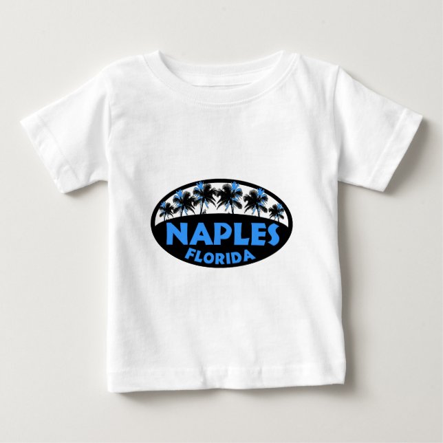 Handflatan för Naples Florida svartblått T-shirt (Framsida)