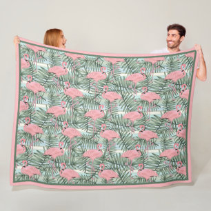 Handflatan för rosa Flamingoes för höften blad Fleecefilt