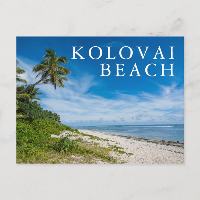 Handflatan Fringed Kolovai Beach Vykort (Framsida)