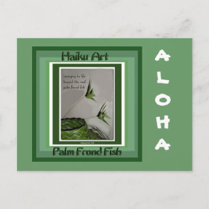 Handflatan Frond Fish Collecsible Haiku Art Postca Vykort