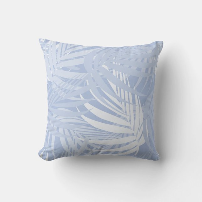 Handflatan Frond Mönster i Light Blue Dekorativ ku Kudde (Framsida)