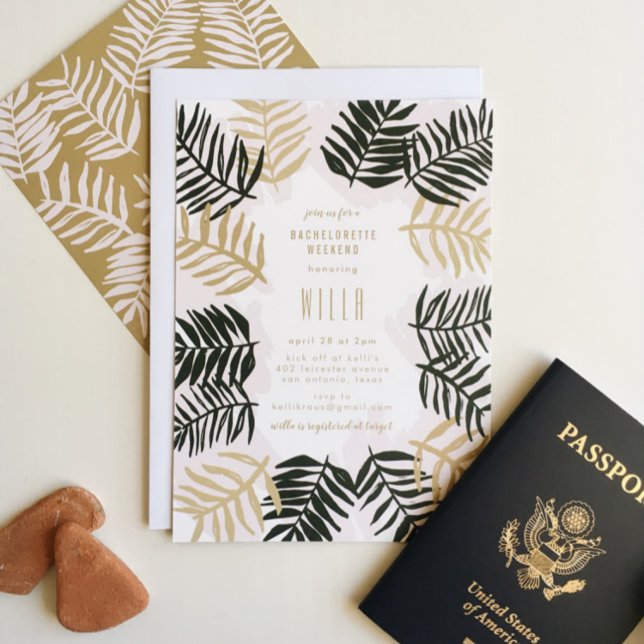 Handflatan Getaway Tropical Bachelorette Party Inbjudningar (Skapare uppladdad)