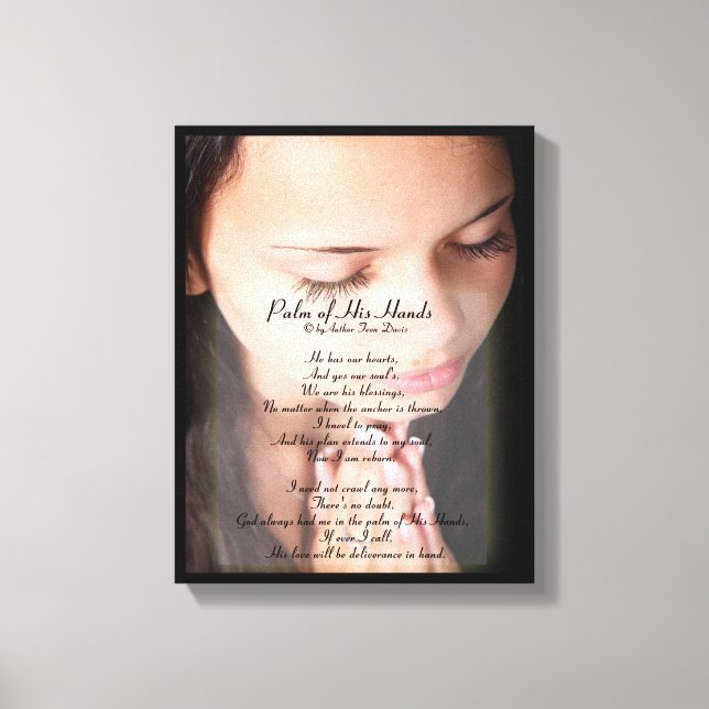 Handflatan i hans Händer DIKT 4 CANVAS-KANVASTRYCK Canvastryck (Framsida)