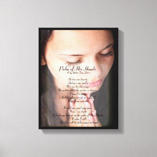 Handflatan i hans Händer DIKT 4 CANVAS-KANVASTRYCK Canvastryck