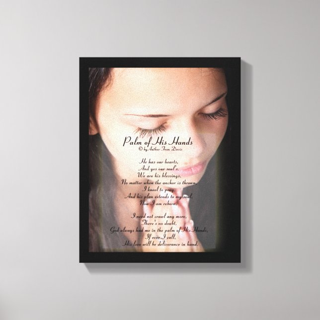 HANDFLATAN i KANVASTRYCKET DIKT i HÄNDER Canvastryck (Framsida)