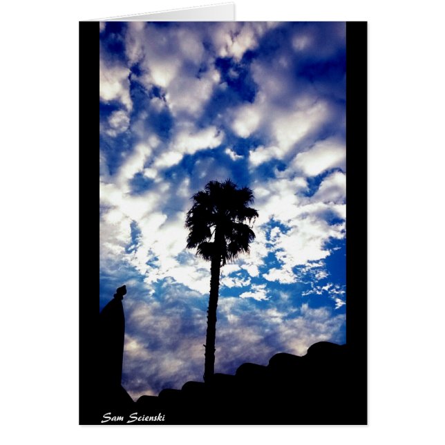 Handflatan i molnen hälsningskort (Framsidan)