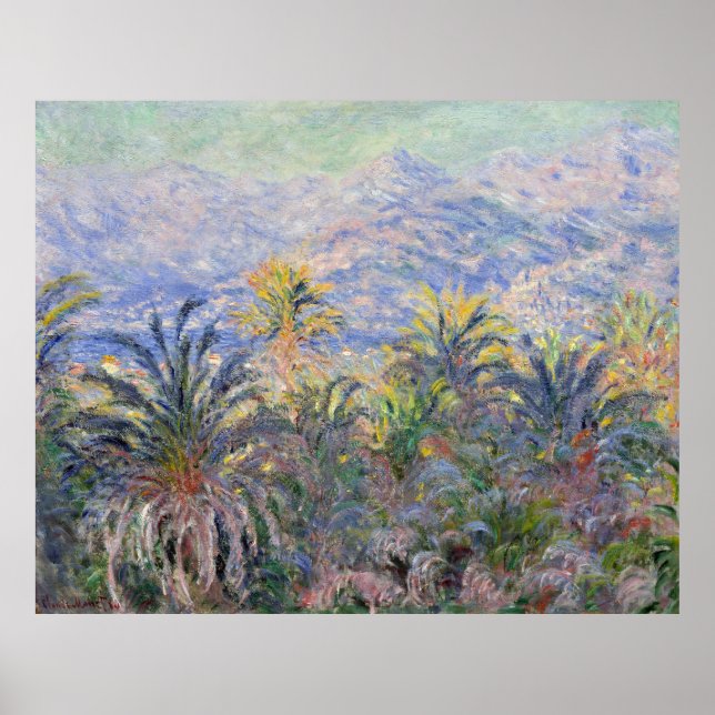 Handflatan i Träd vid Bordighera - Claude Monet Poster (Framsidan)