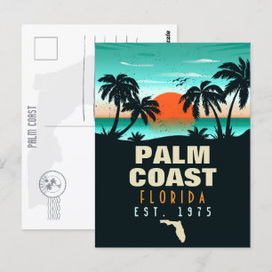 Handflatan Kusten Florida Flagler Vintage Retro Su Vykort