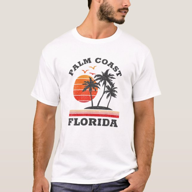 Handflatan Kusten Florida Retro Souvenir Gift T Shirt (Framsida)