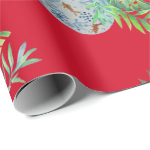Handflatan Lämnar Blue och White Ginger Burk Presentpapper