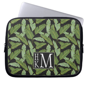Handflatan lämnar den monogramen laptop fodral