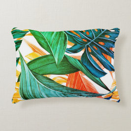 Handflatan lämnar tropiska exotiska accentkuddar prydnadskudde