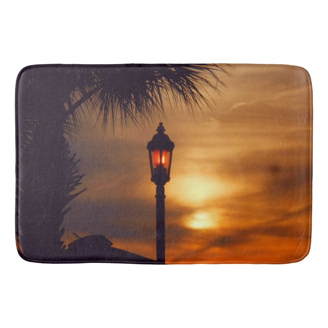 Handflatan, Lantern och Sunset Bath Mat Badrumsmatta (Framsidan)