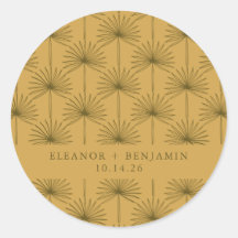 Handflatan Löv Botaniska Mustard Gult Personligt b