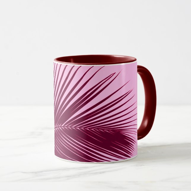 Handflatan löv - burgundi och rosa mugg (Framsida höger)