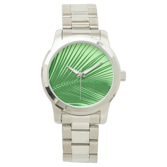 Handflatan löv - emerald and lime green armbandsur (Framsida)