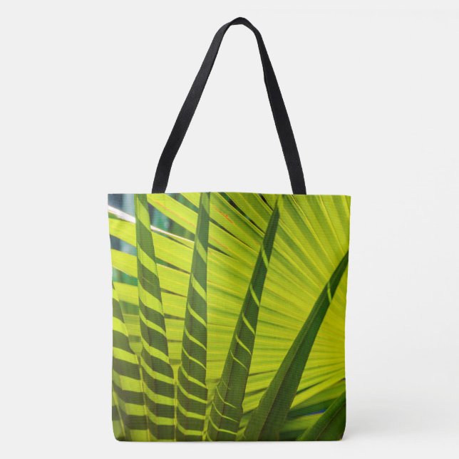 Handflatan Löv Fläkt, Kauai, Hawaiian Beach Bag Ba Tygkasse (Framsida)