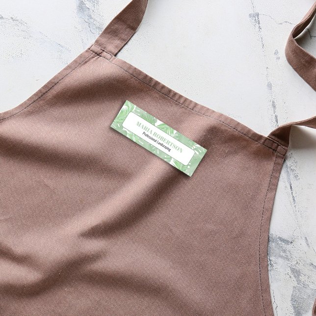 Handflatan Löv för medarbetarjobb Namnbricka (Tropical palm leaves business name tag. )