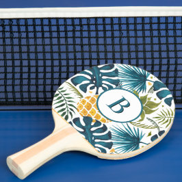 Handflatan löv, guld, ananas monogram pingisracket