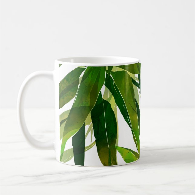 Handflatan Löv Hand Painting Mönster Kaffemugg (Vänster)