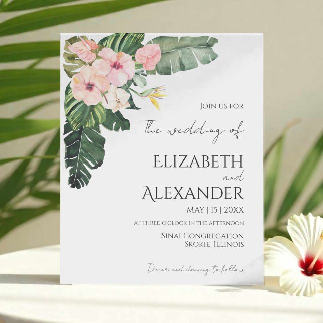 Handflatan Löv Hibiscus Tropical Greenery Bröllop (Skapare uppladdad)