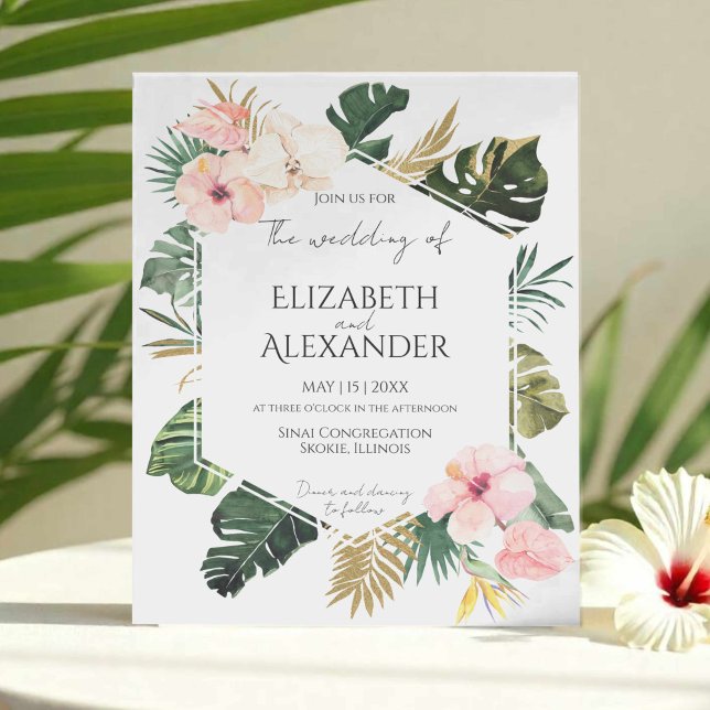 Handflatan Löv Hibiscus Tropical Greenery Bröllop (Skapare uppladdad)