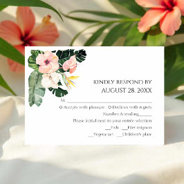 Handflatan Löv Hibiscus Tropiska Bröllop OSA