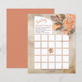 Handflatan Löv Hydrangeas Girl Baby Shower Bingo C